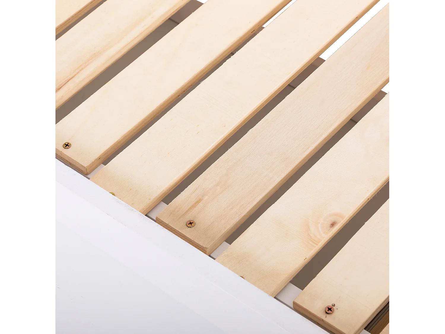 Kinderbed met onderschuifbed 90 x 200 cm met 2 lades - babybed - grenen frame - kleur wit