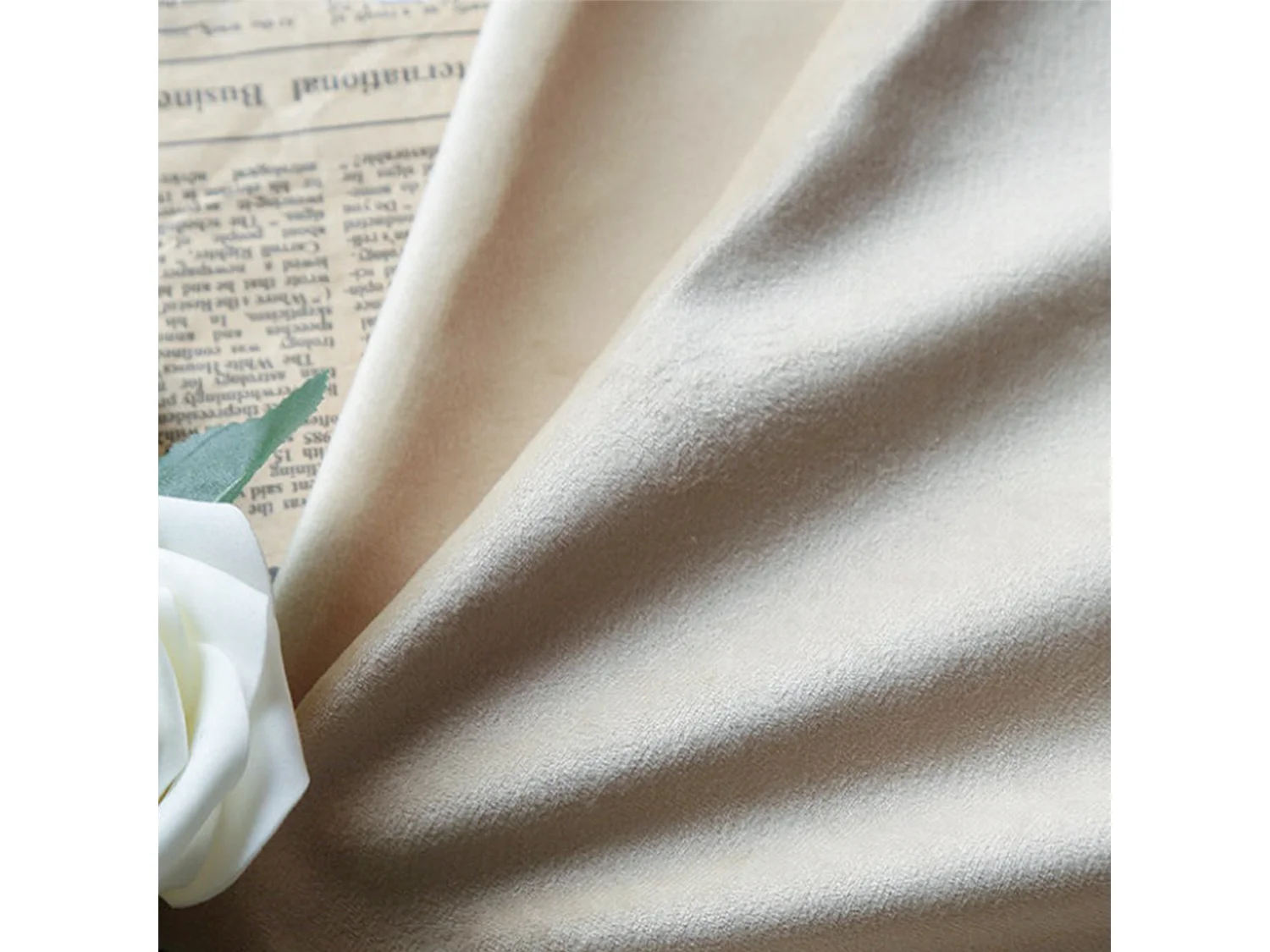 Kinderbed met onderschuifbed 90 x 200 cm - fluweel - inclusief bedbodem - kleur beige