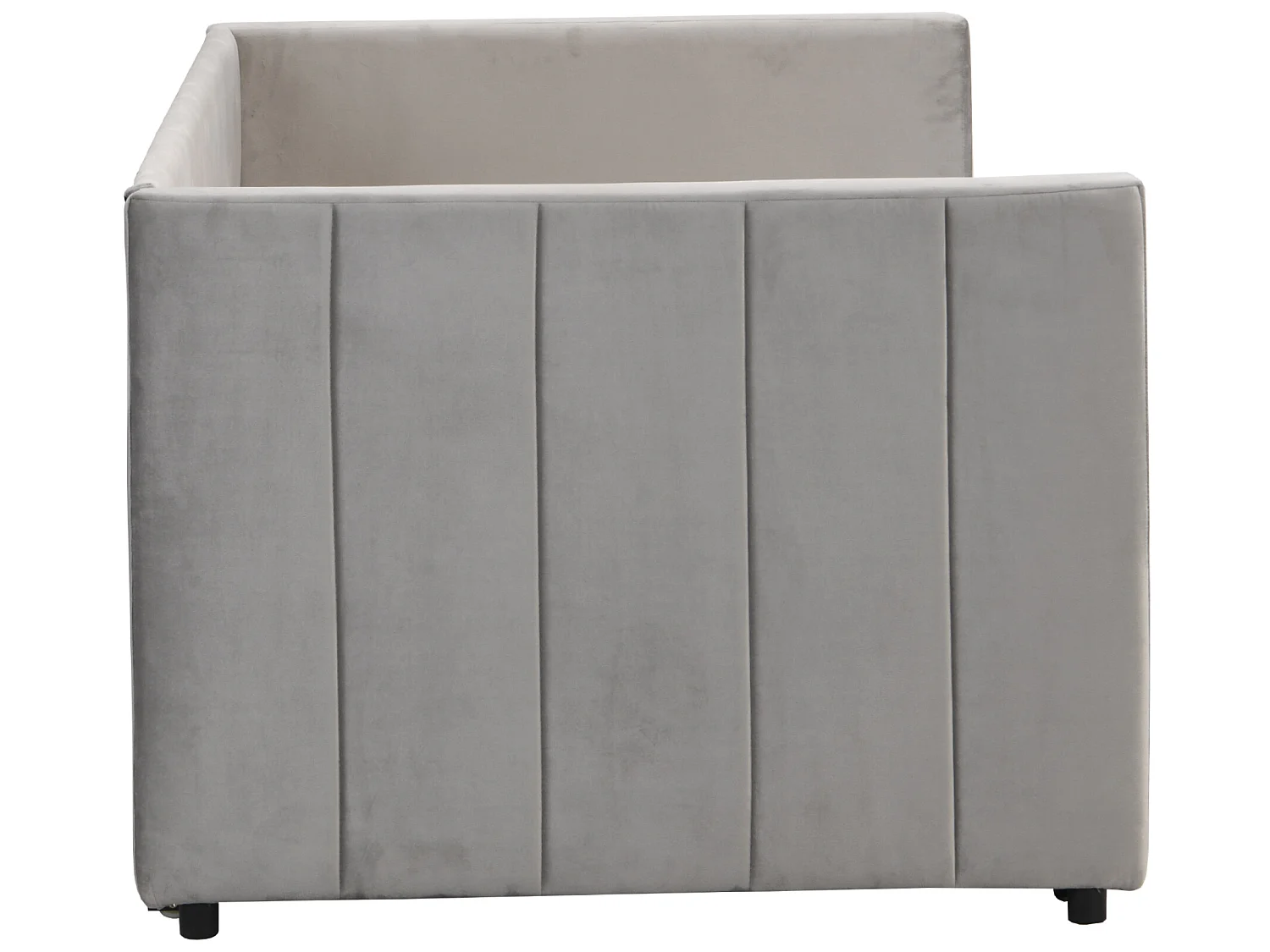 Lit gigogne 90 x 200 cm pour enfant - velours - sommier inclus - coloris gris