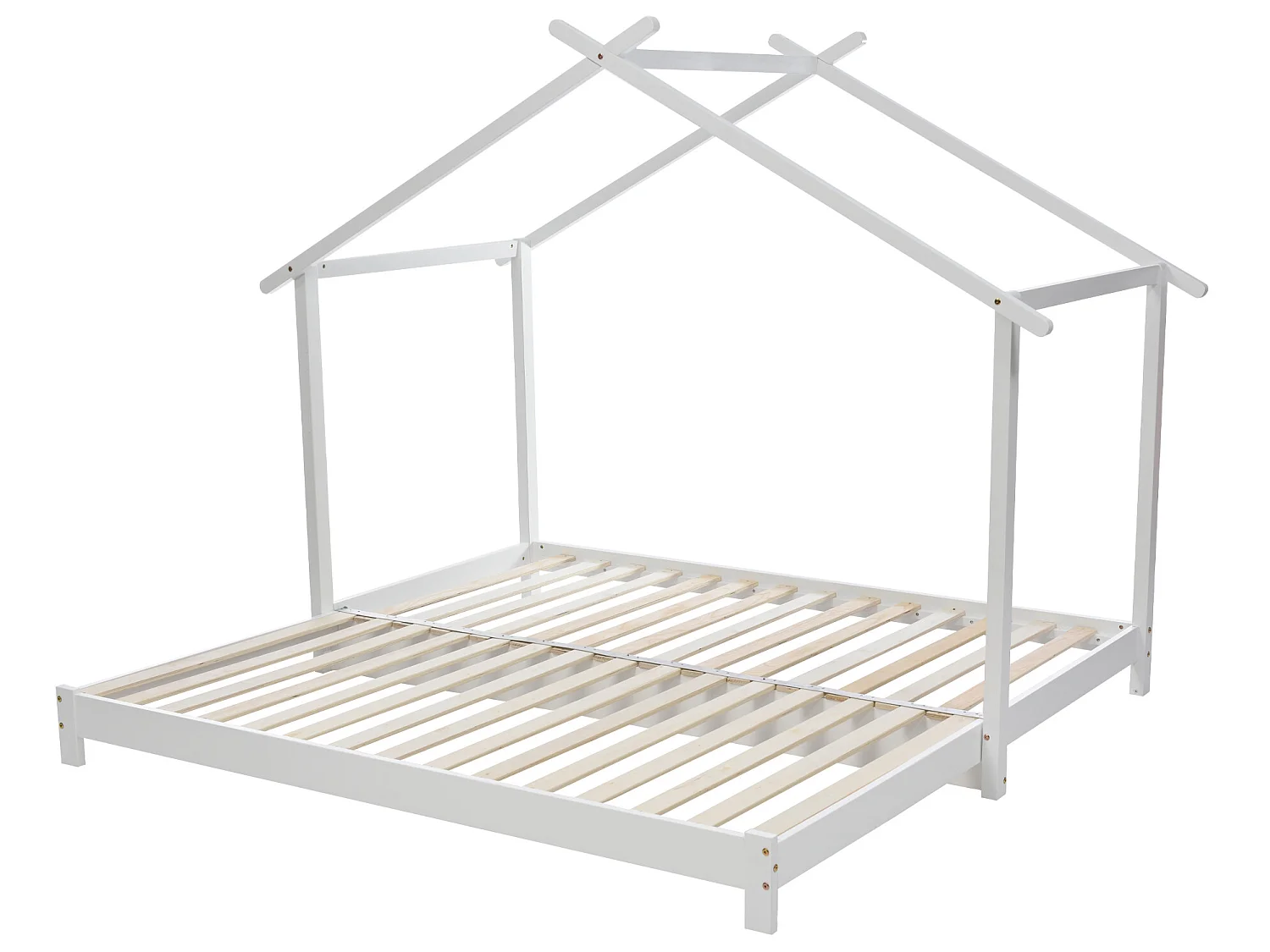 Lit gigogne pour enfant 90 x 190 cm - lit bébé - cadre en pin - coloris blanc