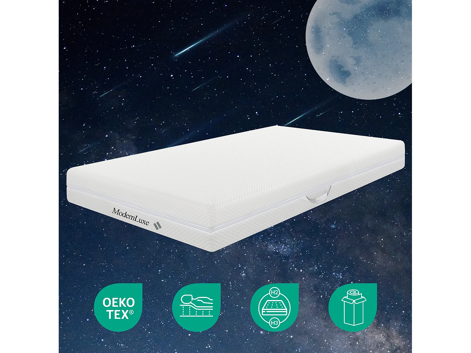 90 x 200 cm schuimmatras 7 comfortzones dikte 20cm - Merax