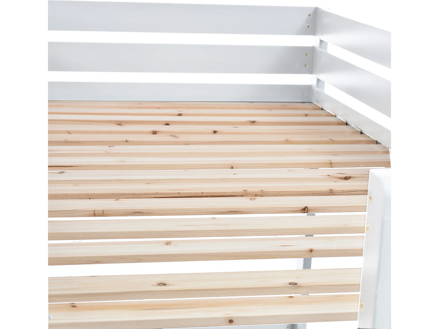 Lit superposé 2 x 90 x 200cm - toboggan + étagères - cadre en pin - coloris blanc