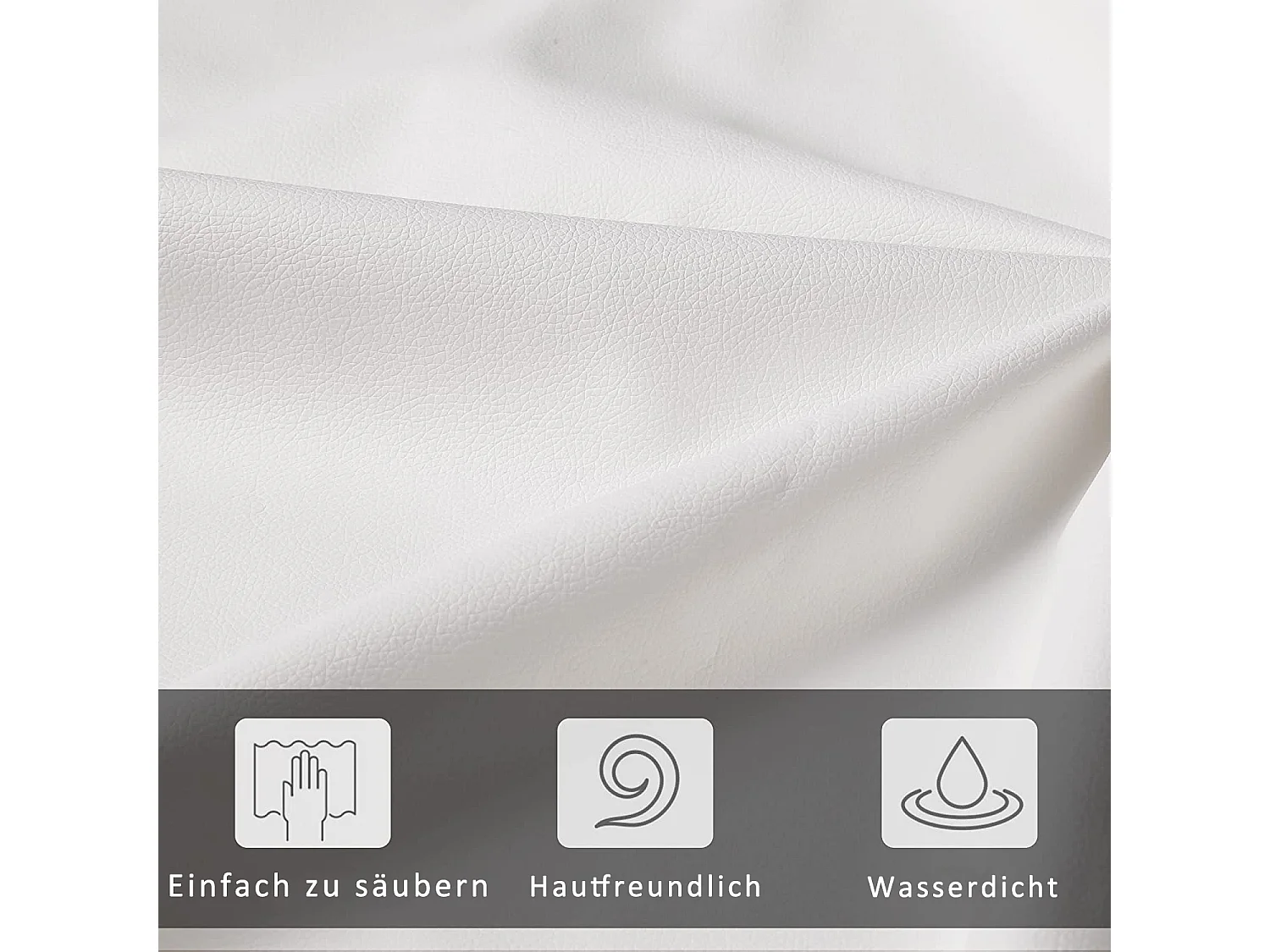 Lit coffre avec tête de lit réglable - 160 x 200 cm - cuir PU - LEDs - coloris blanc