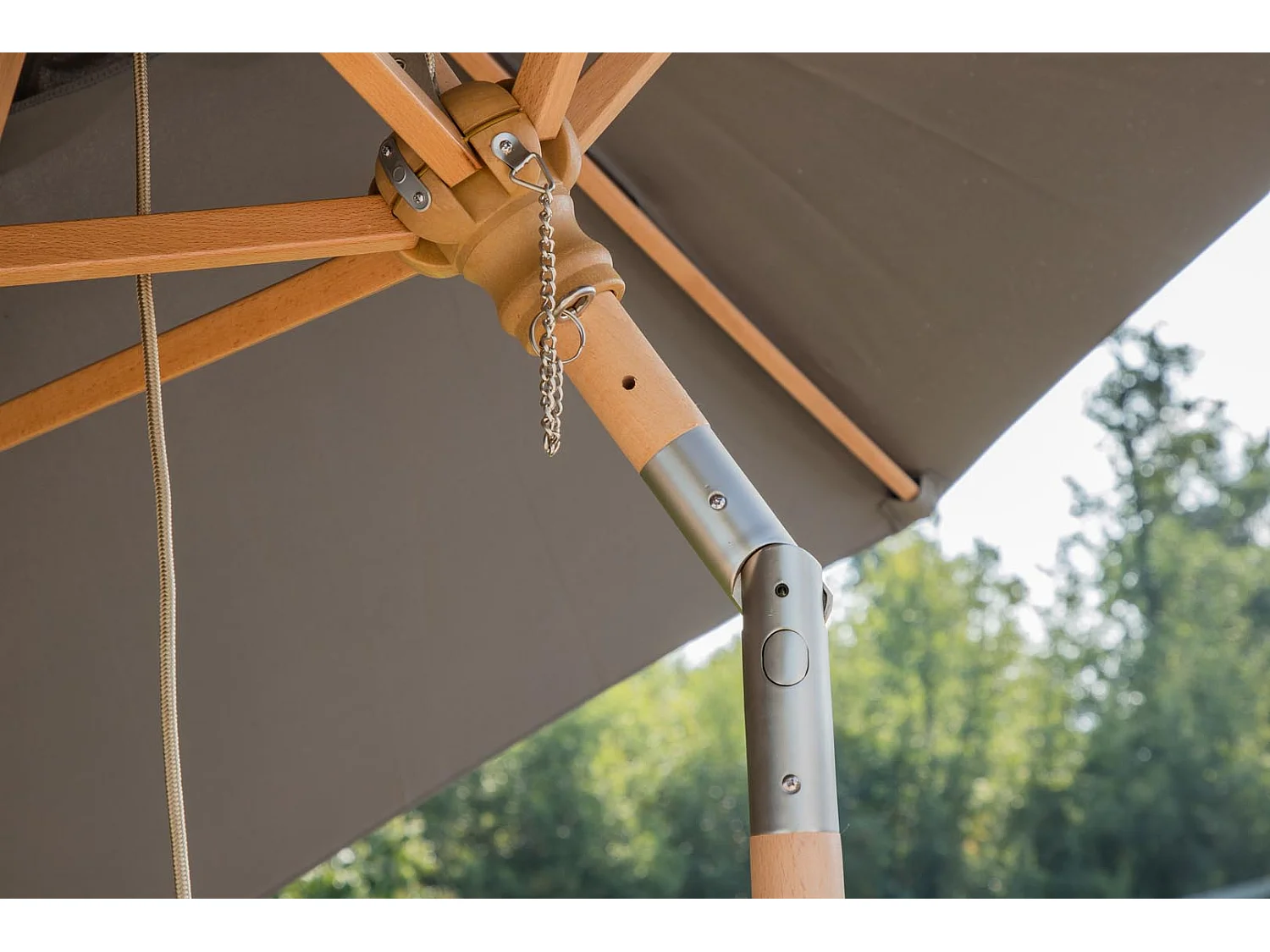 Parasol en Bois "Corypho" 250cm Gris