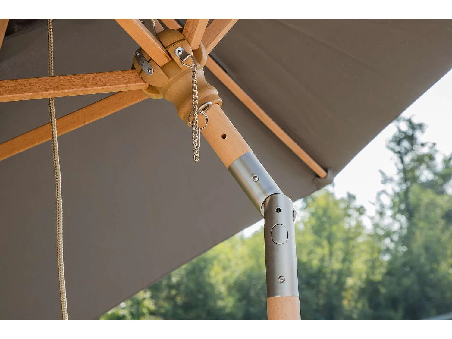 Parasol en Bois "Corypho" 250cm Gris