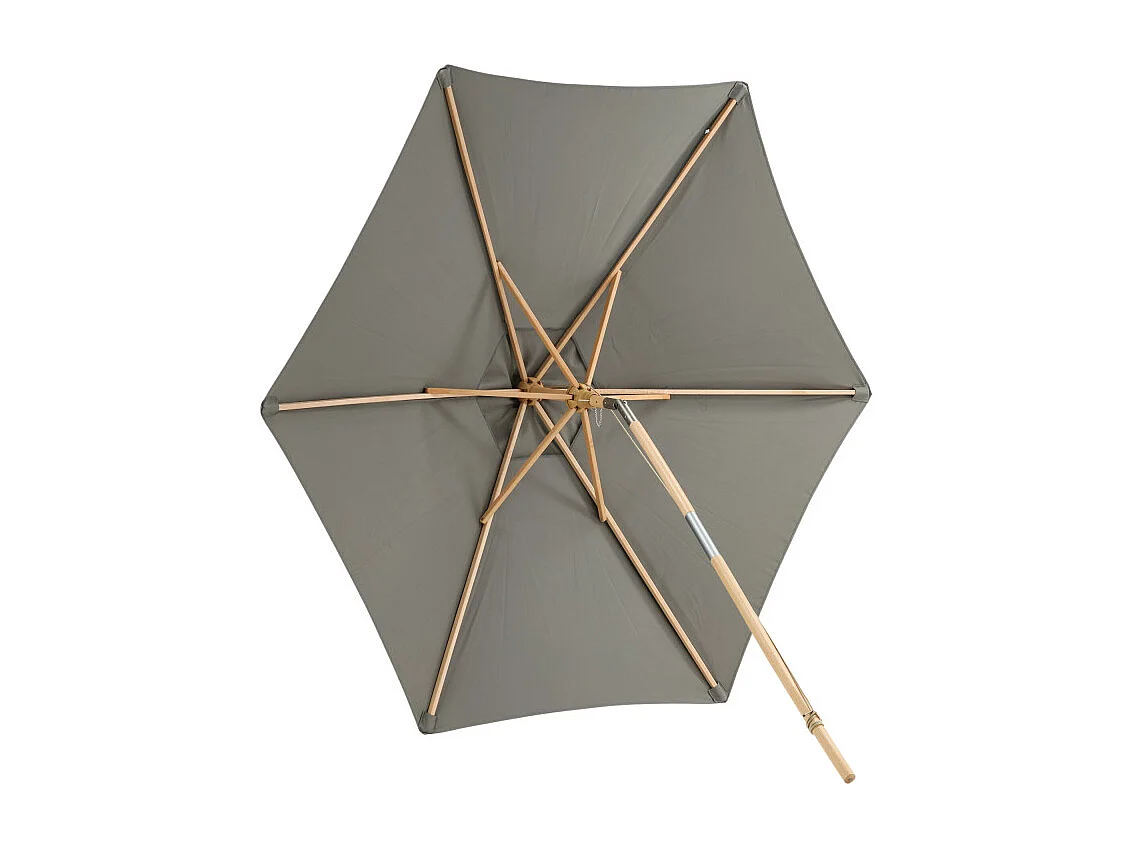 Parasol en Bois "Corypho" 250cm Gris