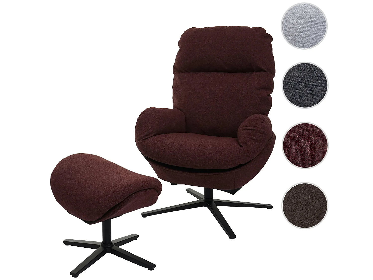 Leżanka + taboret obrotowy MCW-L12,  bordo