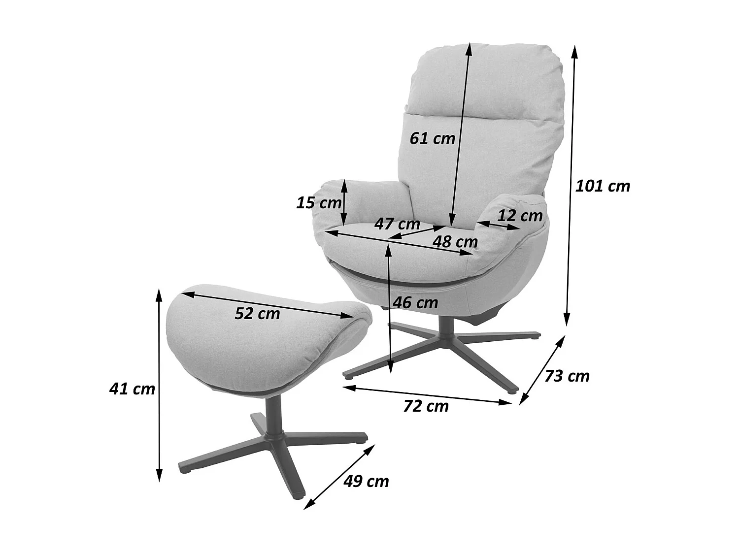 Leżanka + taboret obrotowy MCW-L12,  bordo