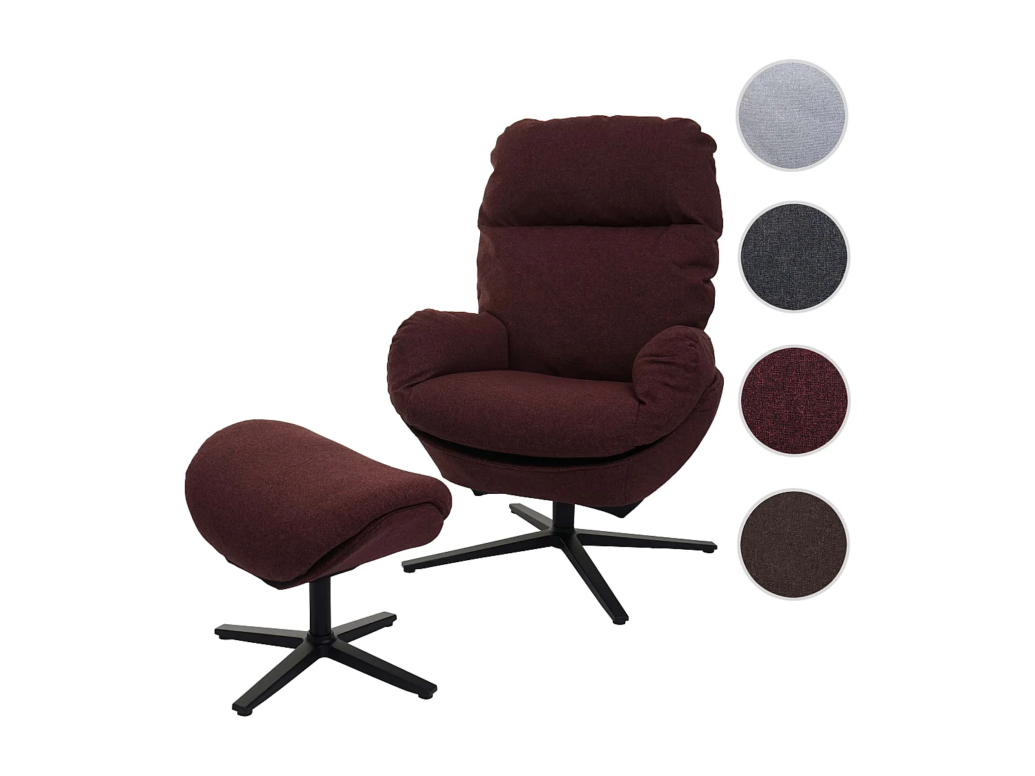 Leżanka + taboret obrotowy MCW-L12,  bordo