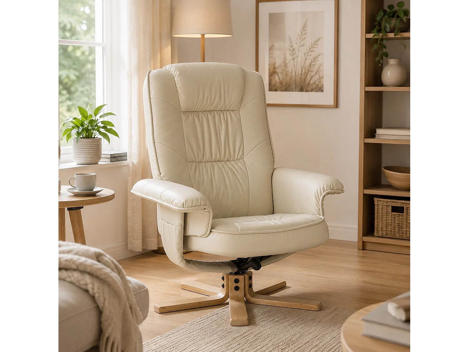 Fauteuil de relaxation H56,  crème