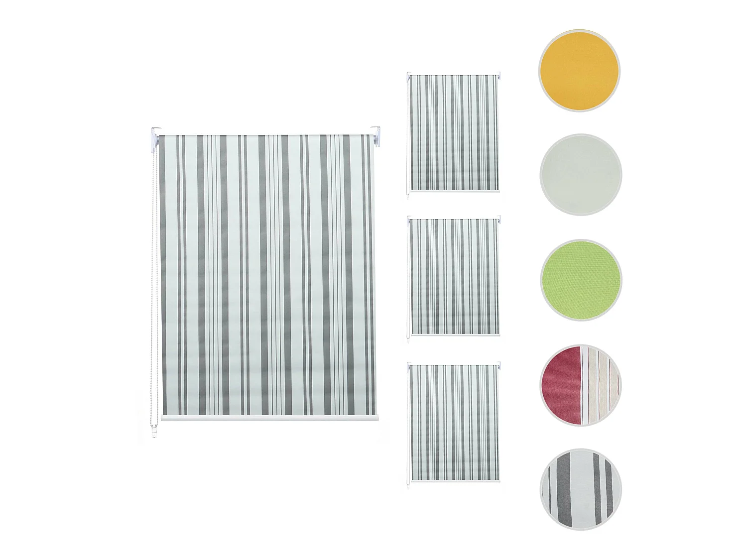 Store à enroulement MCW-D52 (set de 4),  gris/blanc