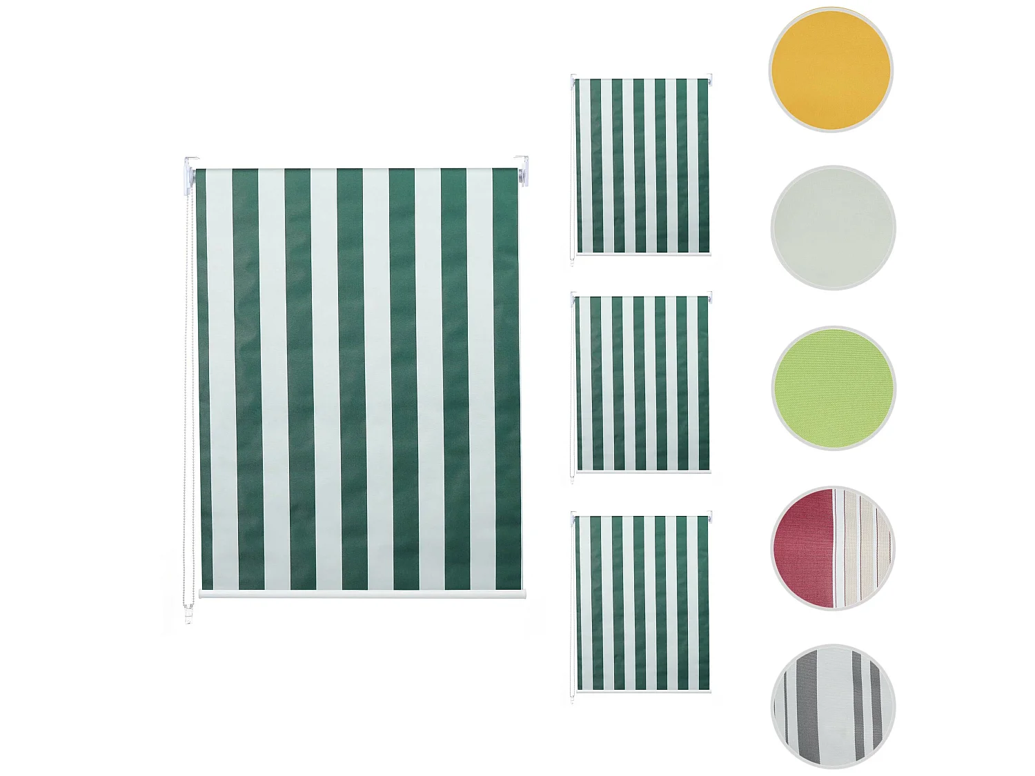 Estor enrollable MCW-D52 (juego de 4),  verde/blanco