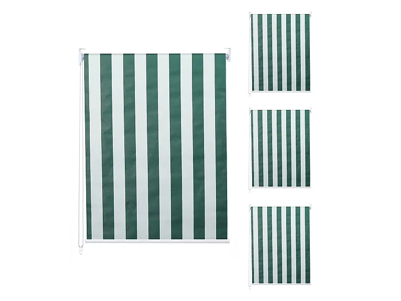 Rolgordijn MCW-D52 (set van 4),  groen/wit