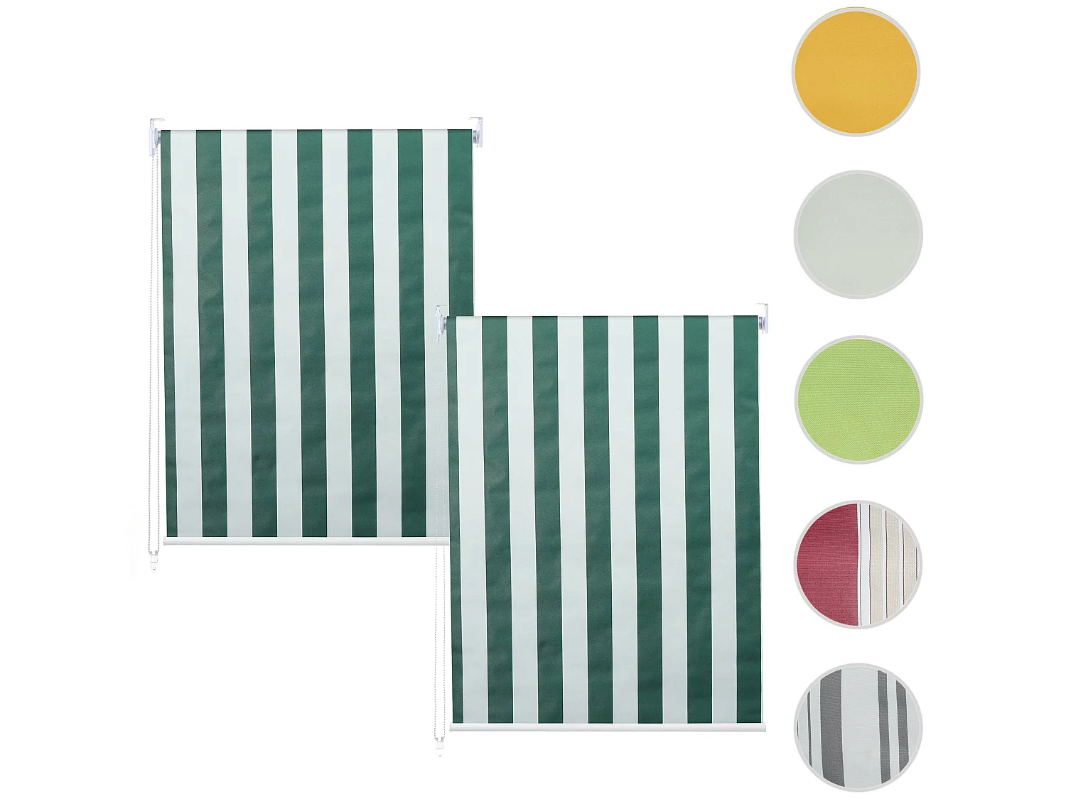 Rolgordijn MCW-D52 (set van 2),  groen/wit