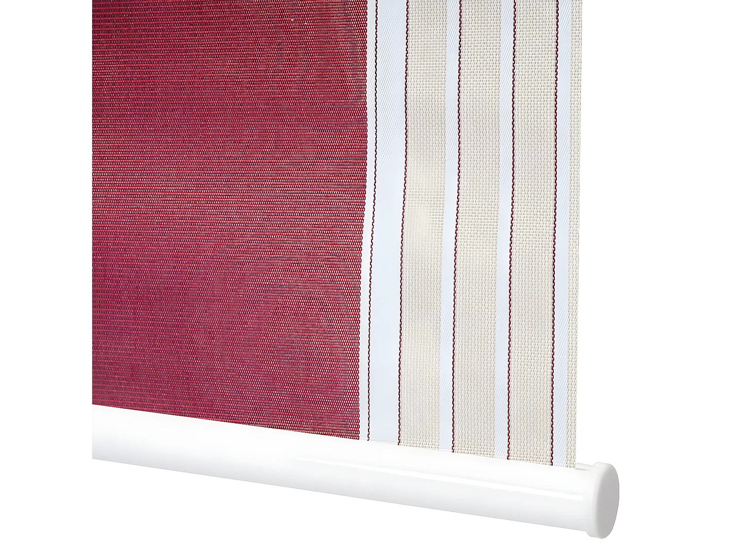 Store à enroulement MCW-D52 opaque,  rouge/blanc/beige
