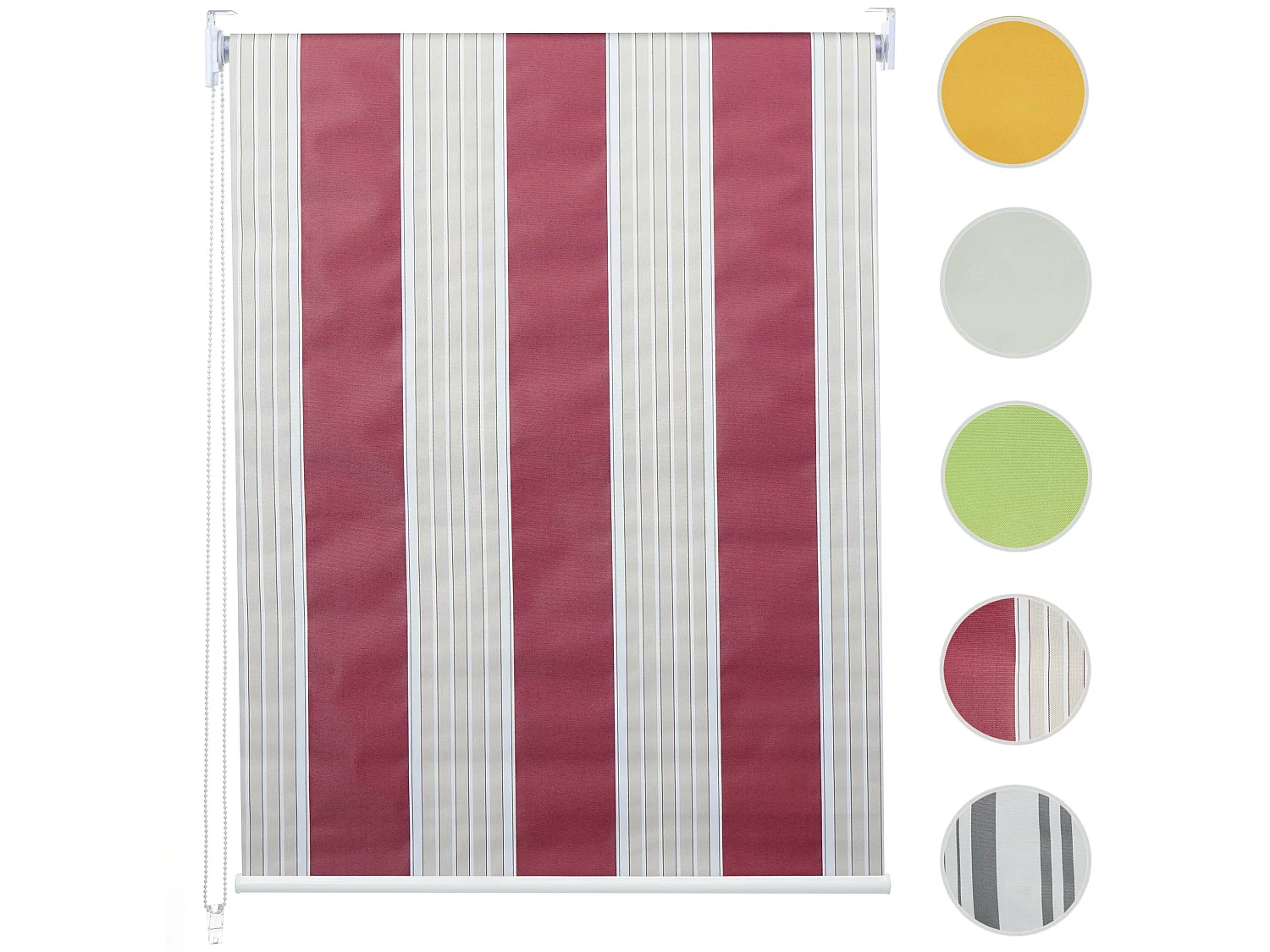 Store à enroulement MCW-D52 opaque,  rouge/blanc/beige