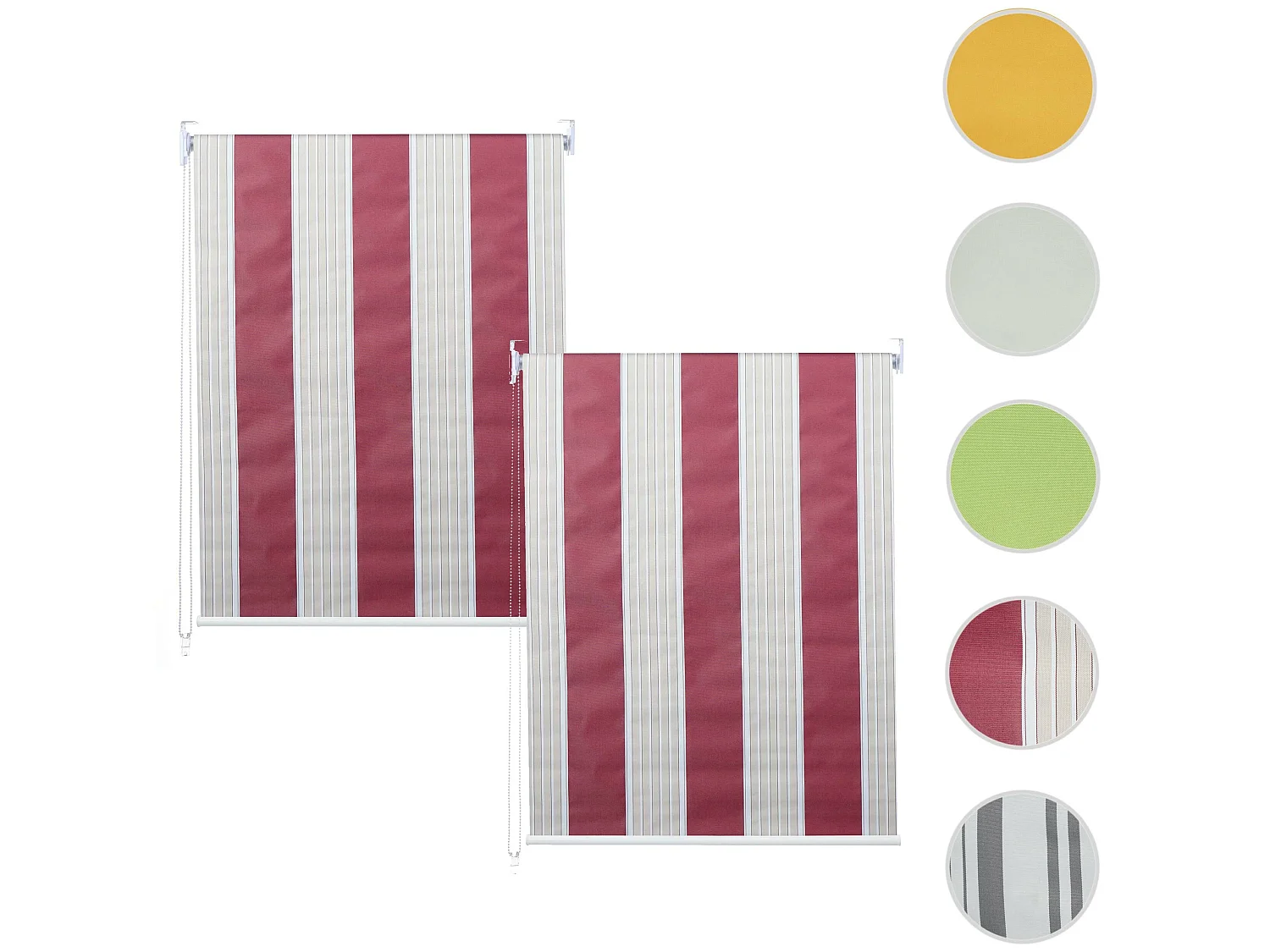 Store à enroulement MCW-D52 (set de 2),  rouge/blanc/beige