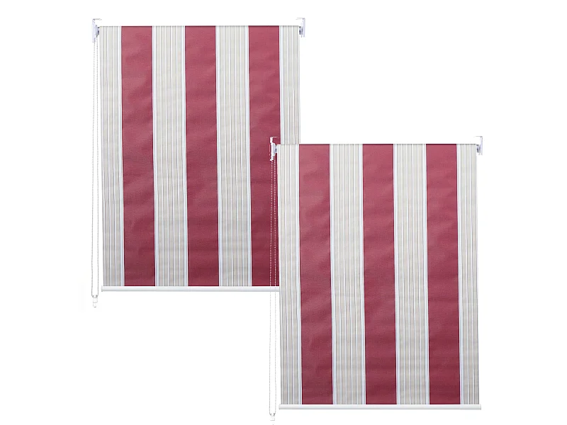 Store à enroulement MCW-D52 (set de 2),  rouge/blanc/beige