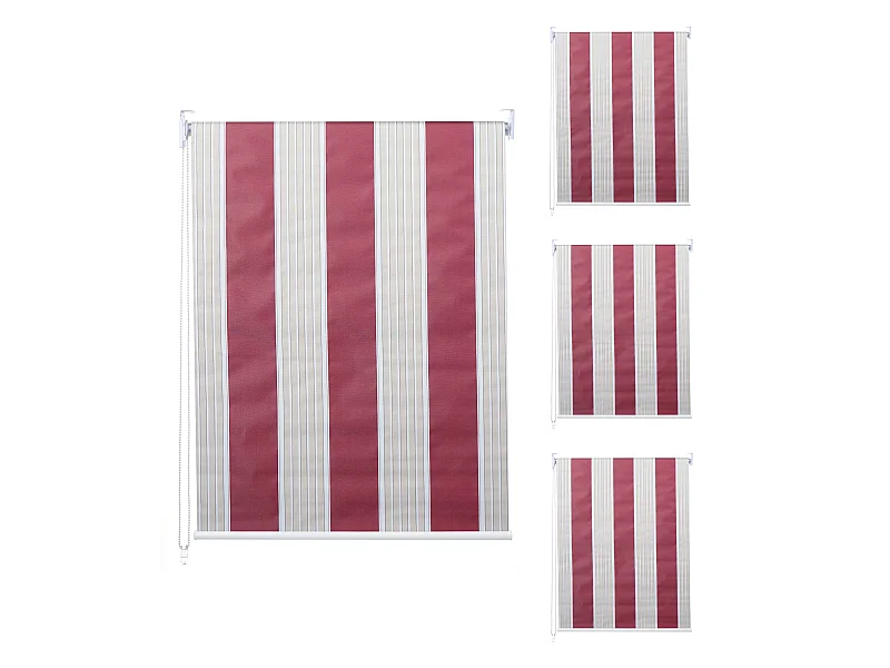 Rolgordijn MCW-D52 (set van 4),  rood/wit/beige