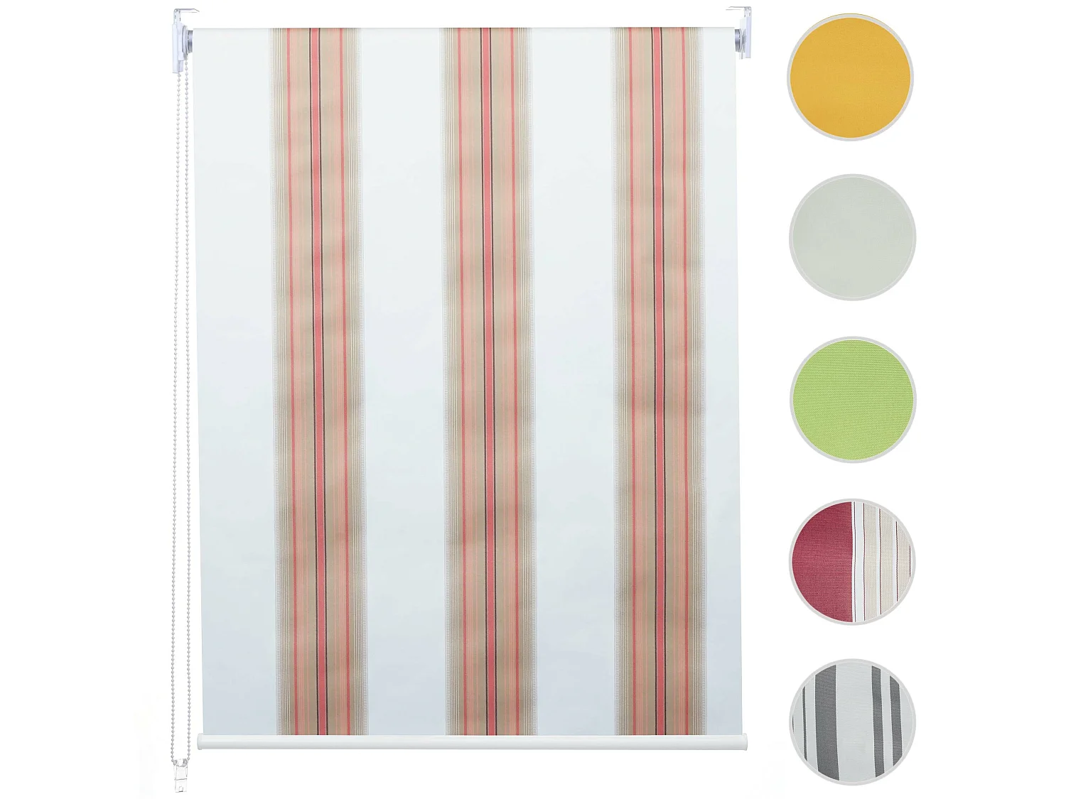 Store à enrouleur MCW-D52,  blanc/rouge/beige