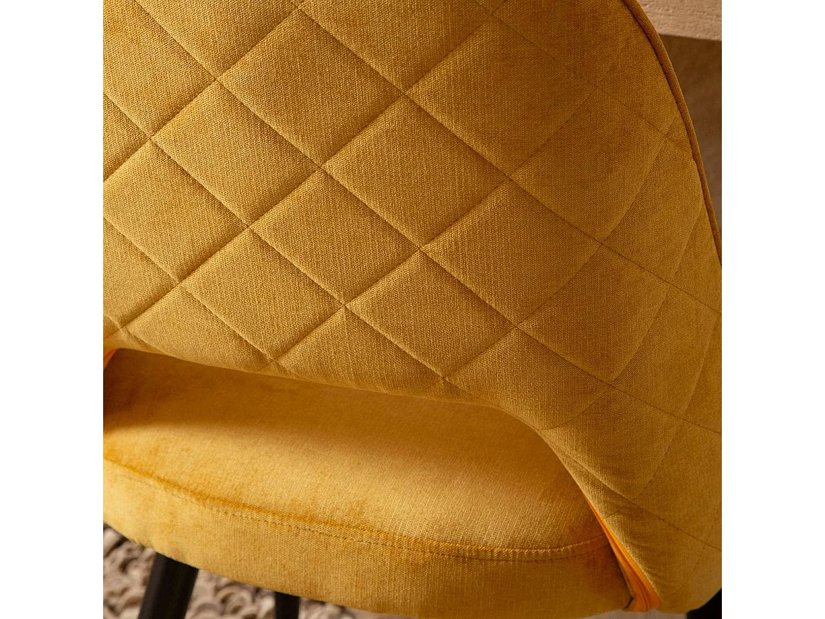 Chaise en velours moutarde Rumba (lot de 2)