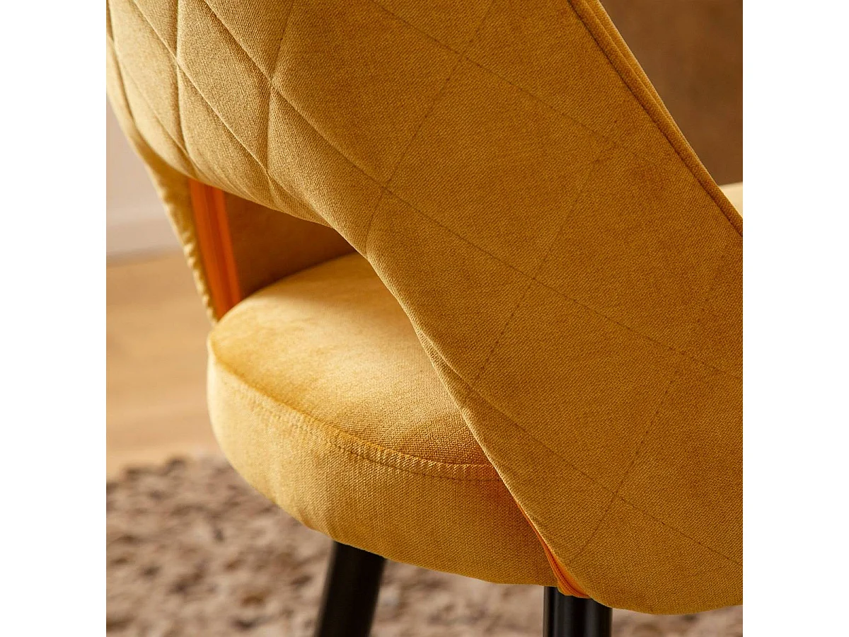 Chaise en velours moutarde Rumba (lot de 2)