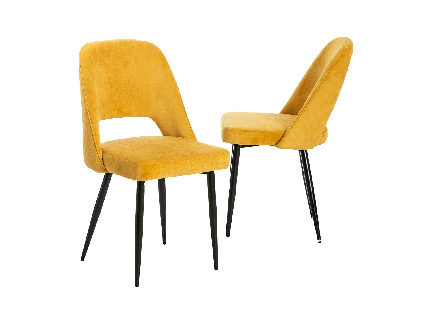 Chaise en velours moutarde Rumba (lot de 2)