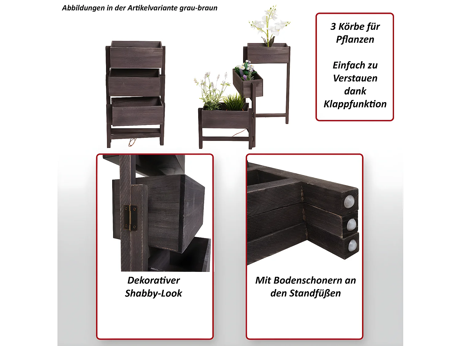 Plantenrek  Staander,  bruin