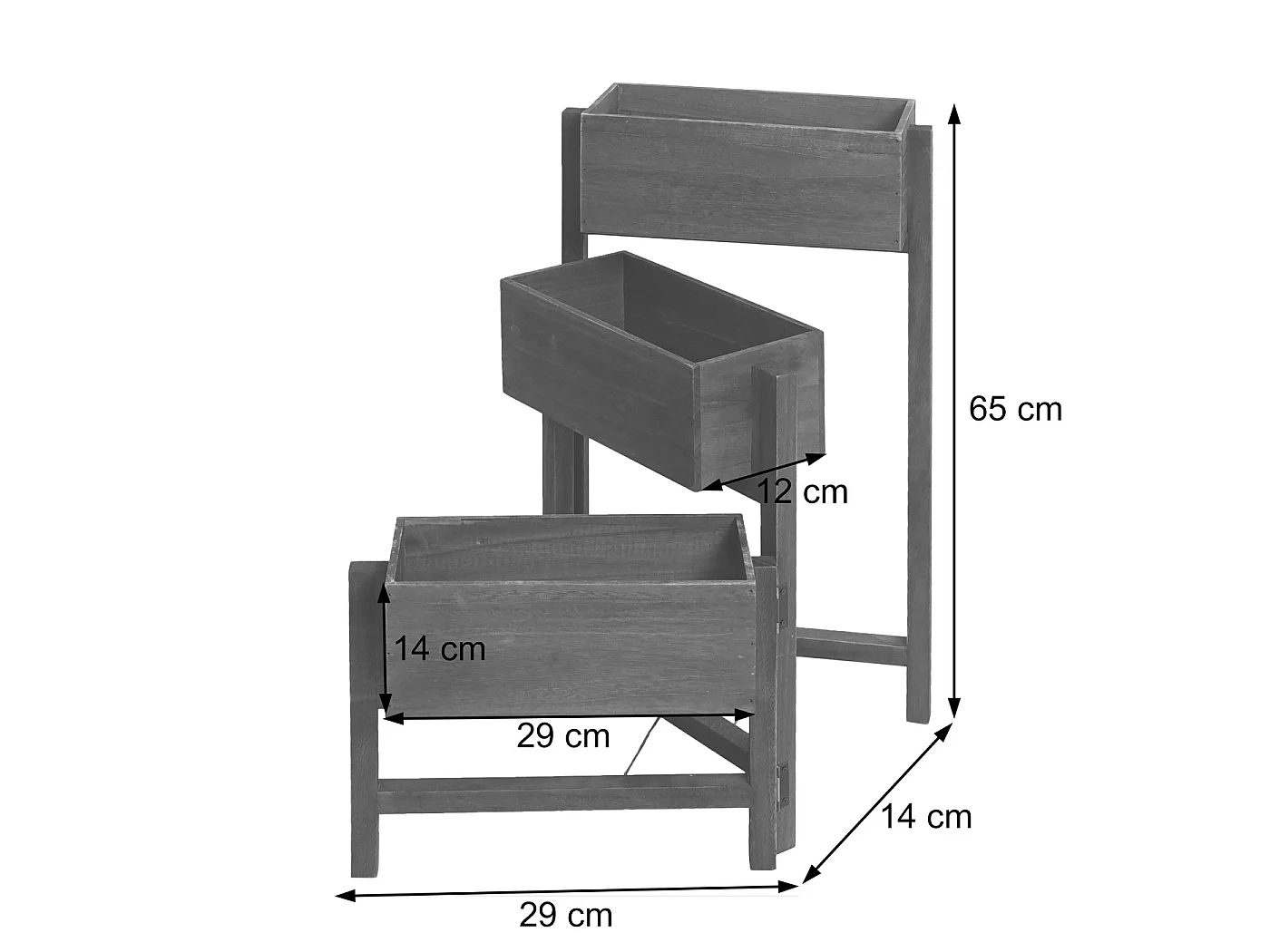 Étagère à plantes Étagère sur pied,  gris-brun