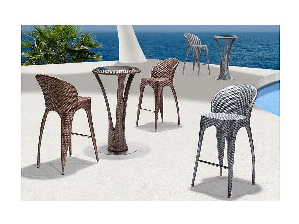 Chaise haute en polyrésine Gris perle