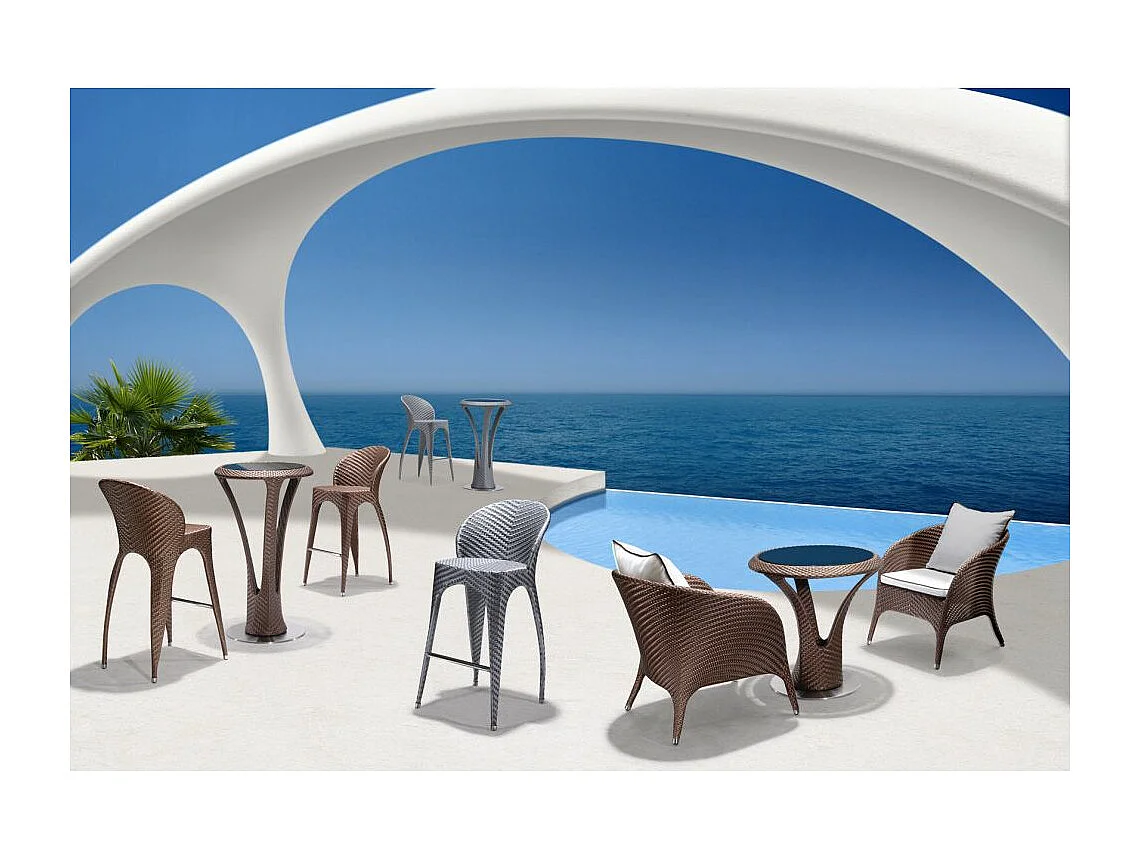 Chaise haute en polyrésine Gris perle