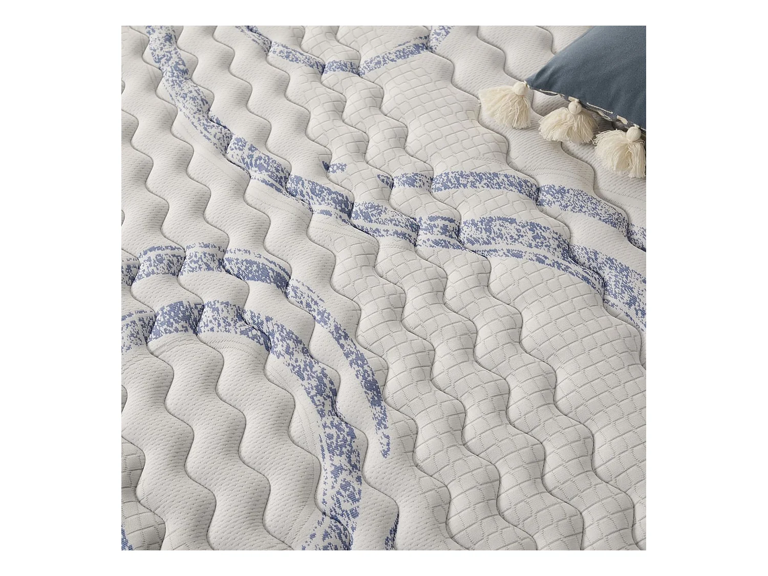 Matelas Perfectsleep 150x190 cm - Mousse HR - Accueil Blue Latex - Très épais 32 cm, Mémoire de forme, Confortable, Face été, hiver - Antibactérien