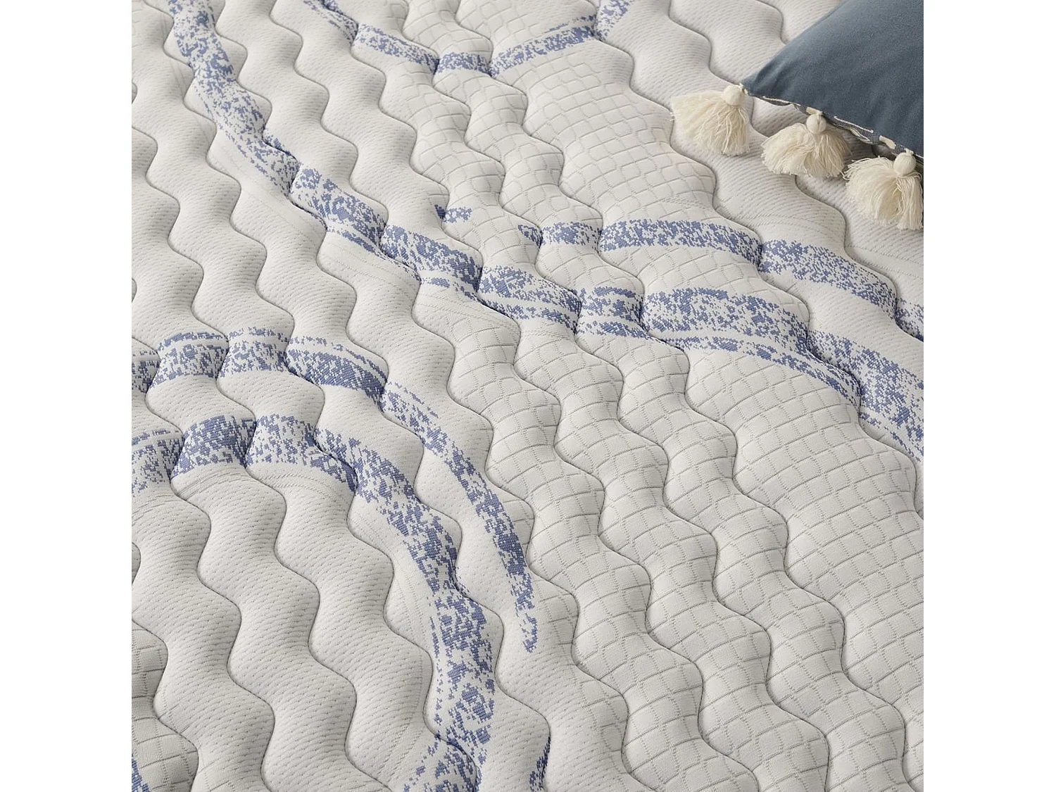 Matelas Perfectsleep 150x200 cm - Mousse HR - Accueil Blue Latex - Très épais 24 cm, Mémoire de forme, Confortable, Face été, hiver - Antibactérien