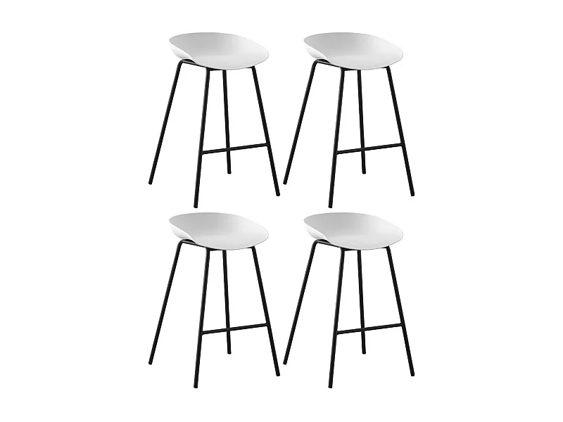 Barhocker 4er-set - Polypropylen - grau - BONITA