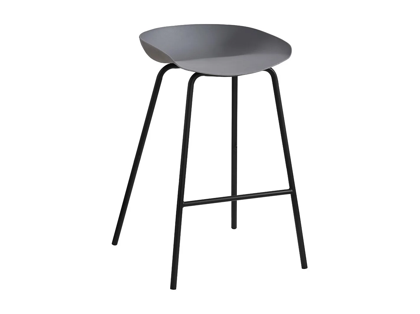 Lot de 4 tabourets de bar - polypropylène - gris - BONITA