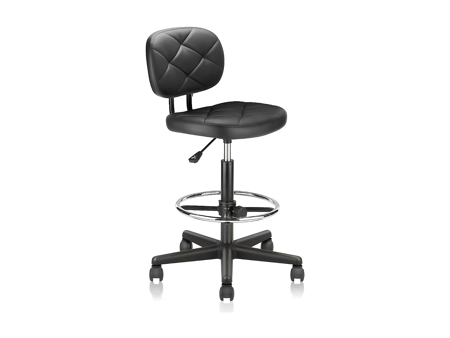 Tabouret de bar - simili cuir - noir - ZONE
