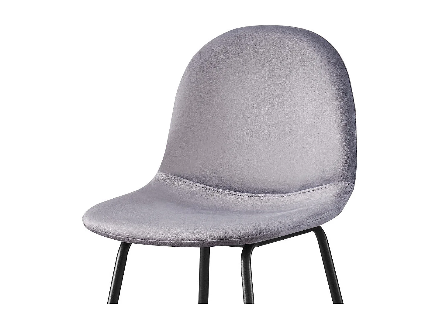 Set di 4 sgabelli da bar - metallo nero e tessuto - grigio - LONDO