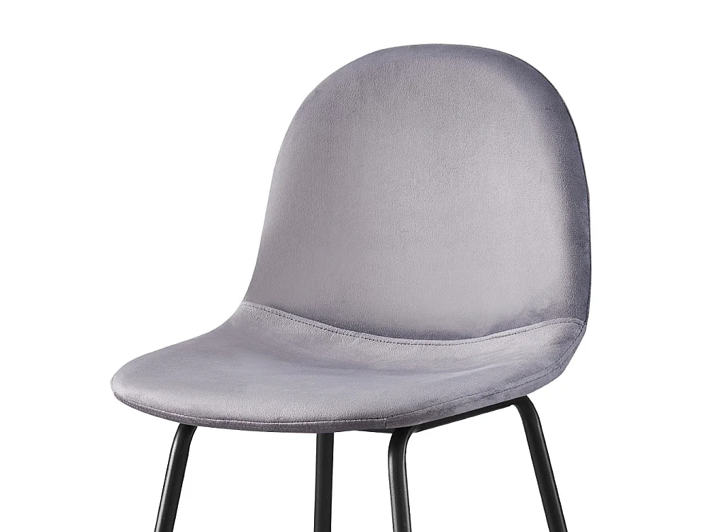 Set di 4 sgabelli da bar - metallo nero e tessuto - grigio - LONDO
