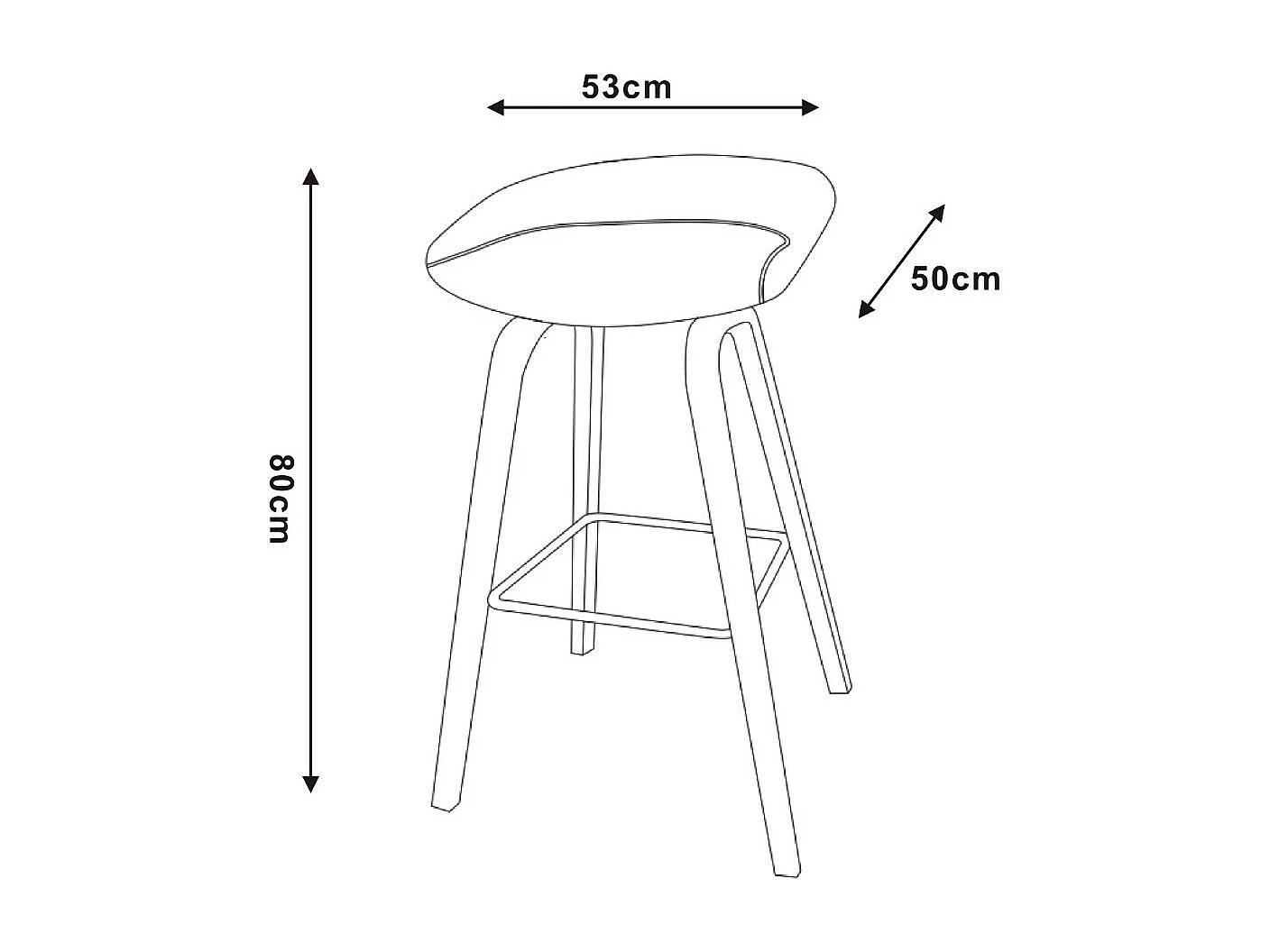 Tabouret de bar - tissu et pieds en hêtre - gris - DENONA