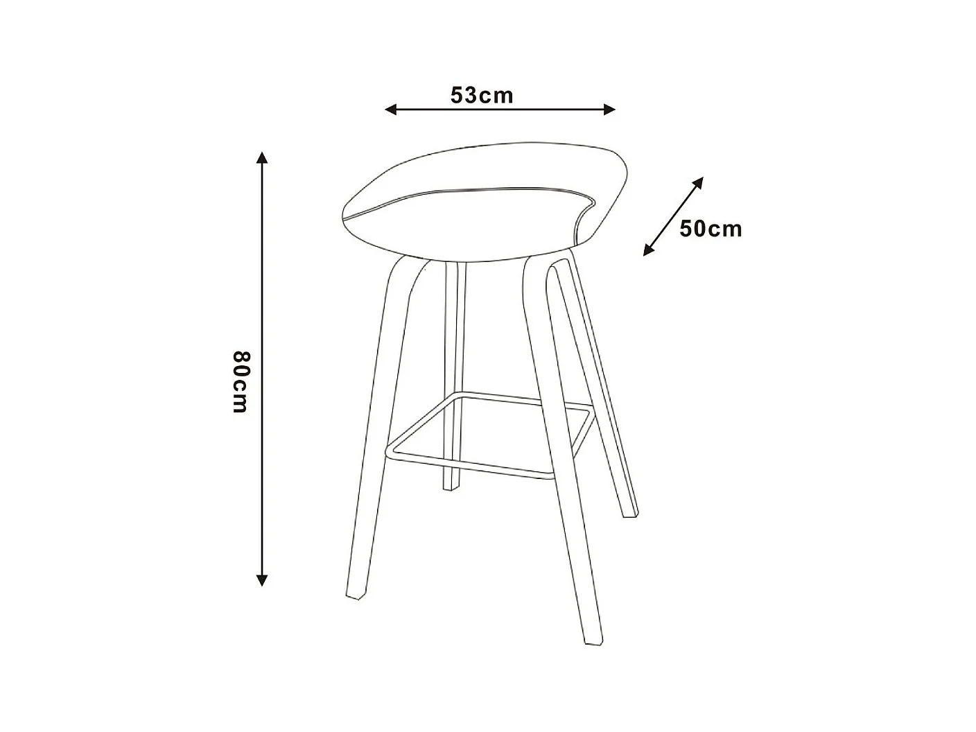Barhocker - Stoff & Buchenholz beine - grau - DENONA
