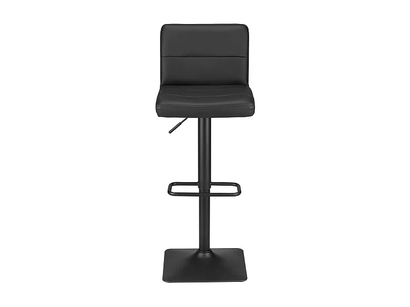Tabouret de bar - réglable en hauteur - métal et simili cuir - noir - BILL