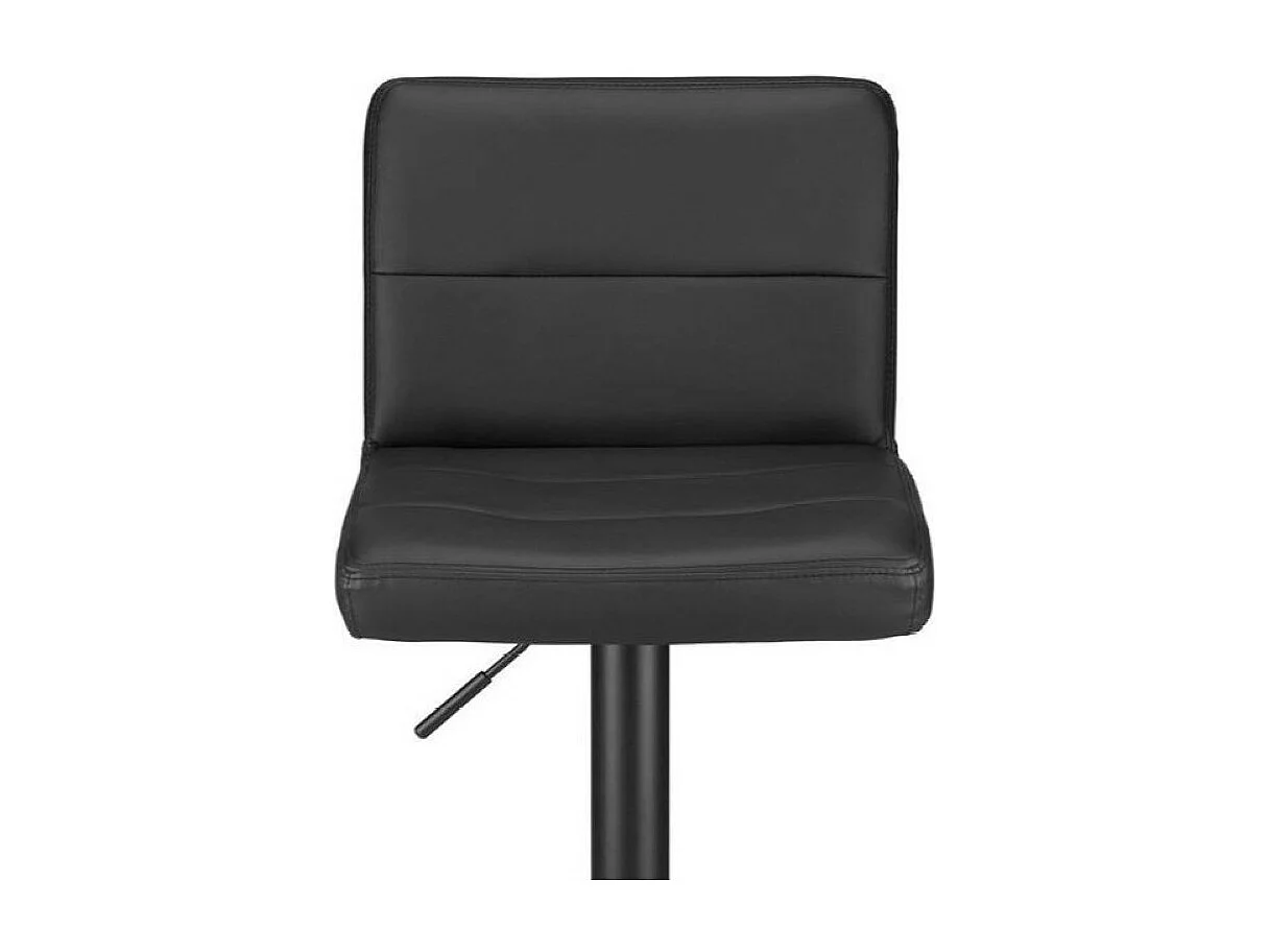 Tabouret de bar - réglable en hauteur - métal et simili cuir - noir - BILL