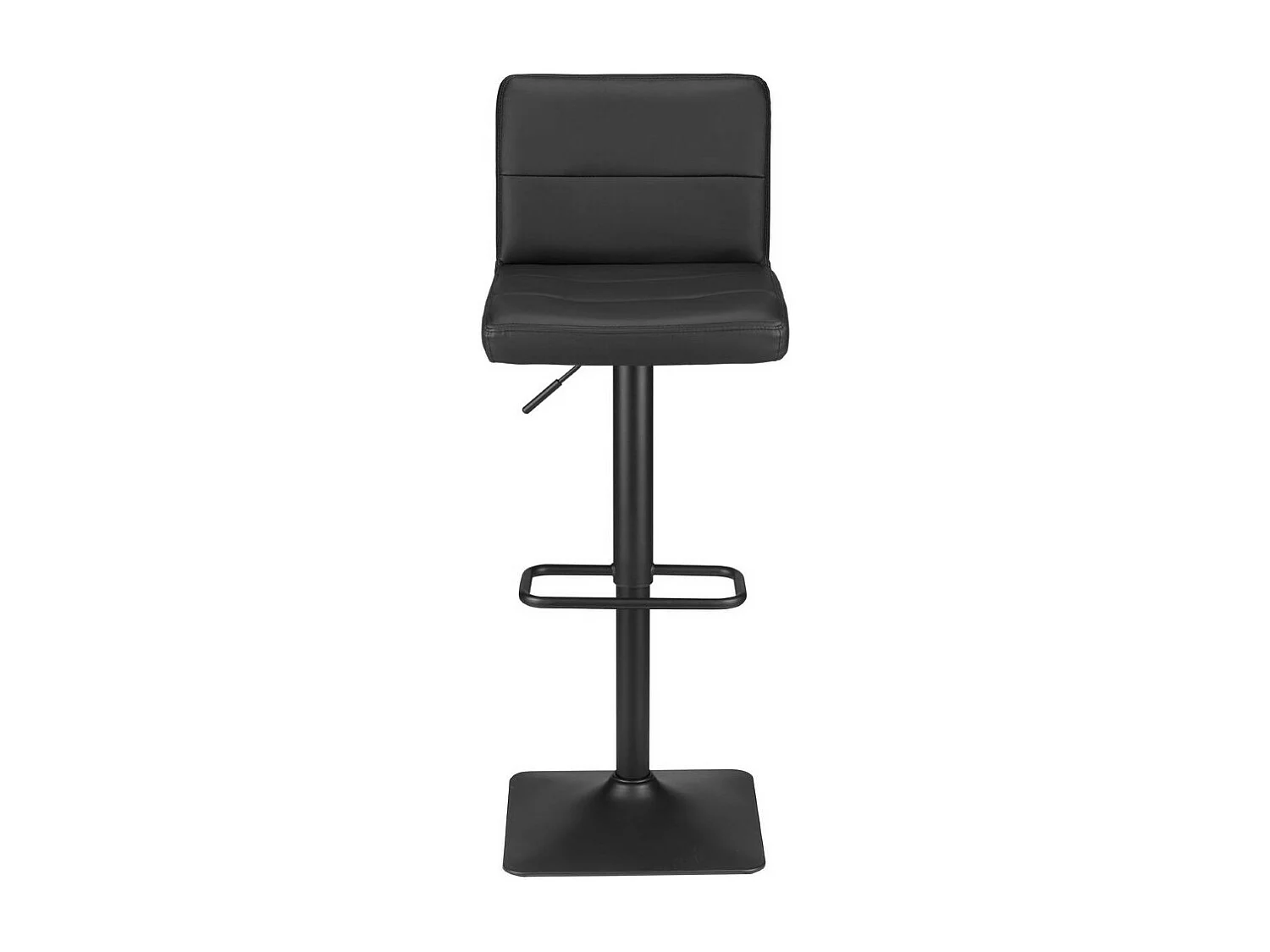 Tabouret de bar - réglable en hauteur - métal et simili cuir - noir - BILL