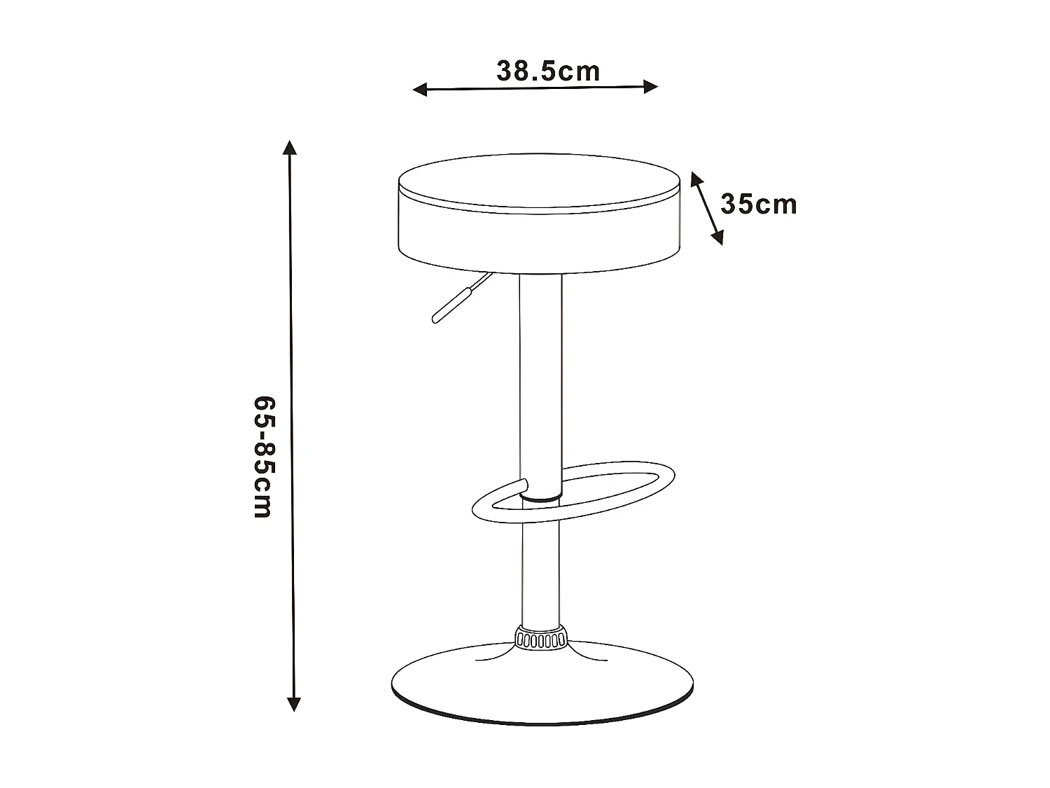 Banco alto com altura regulável - metal - preto e nogueira - KIMBER