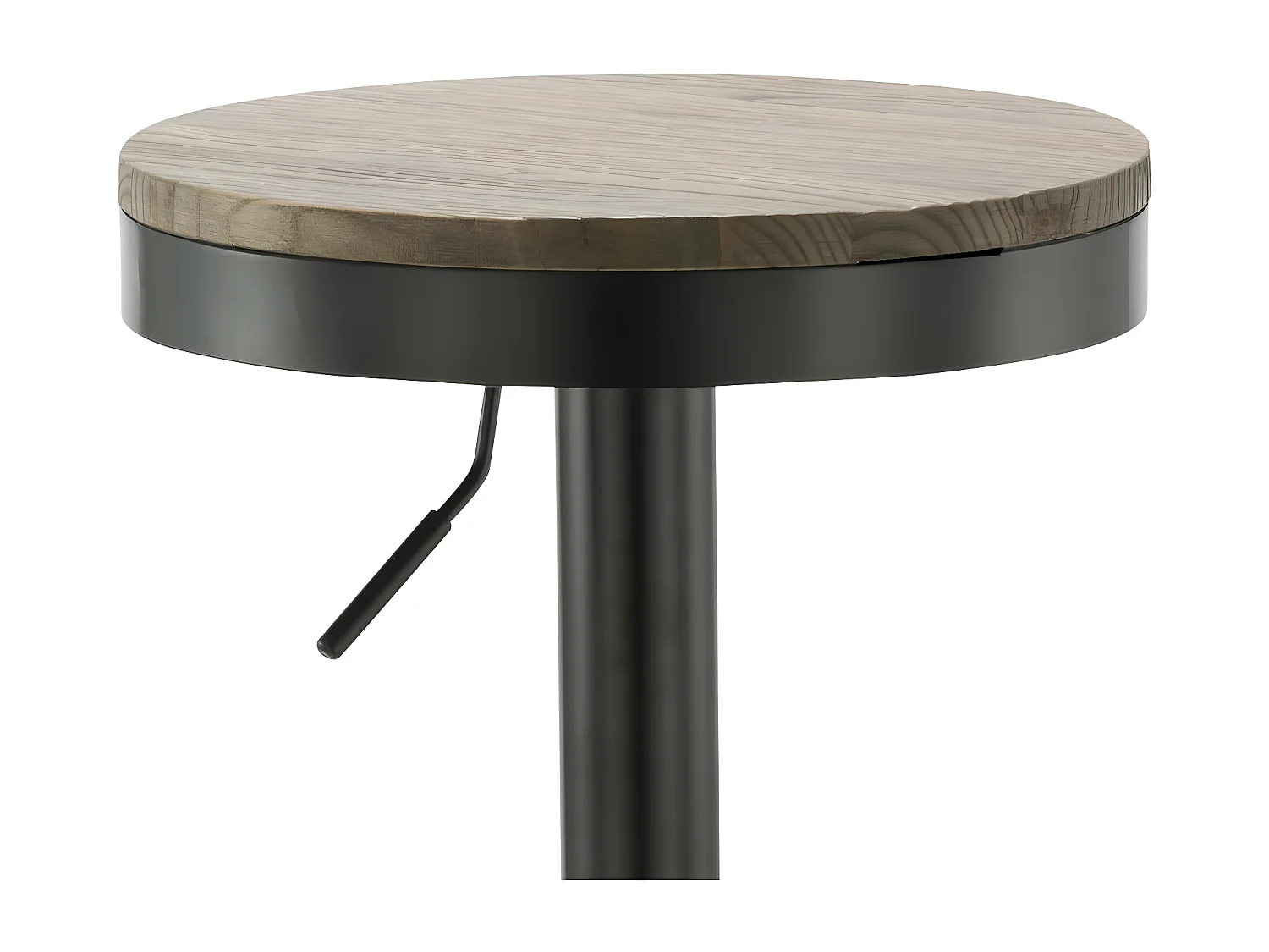 Sgabello da bar regolabile in altezza - metallo - nero e noce - KIMBER