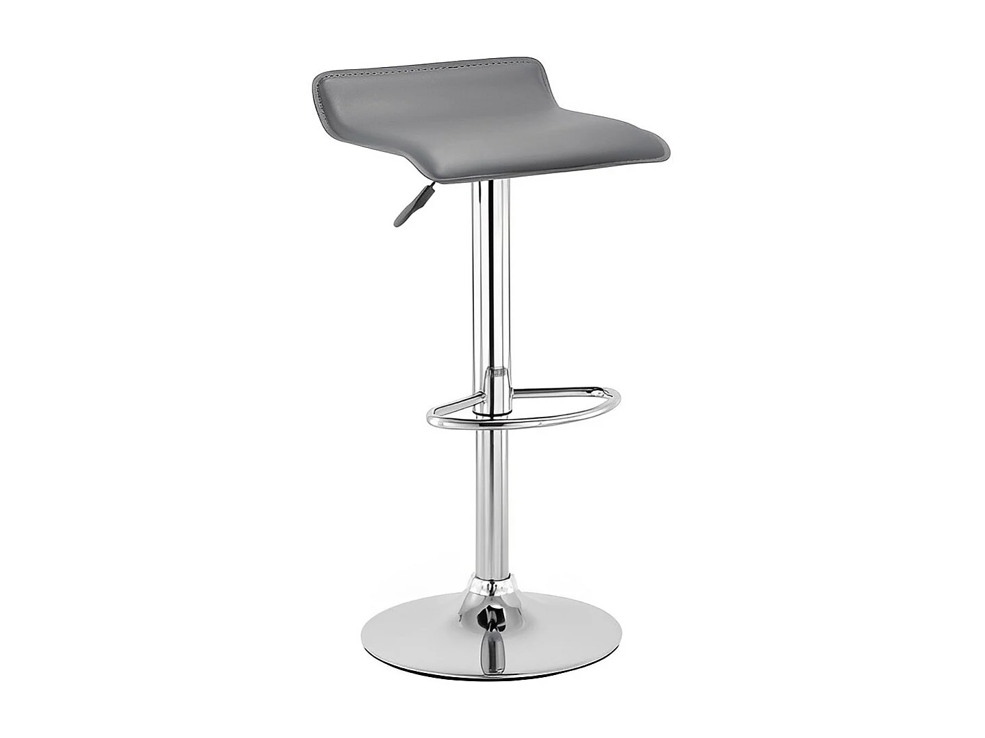 Tabouret de bar réglable en hauteur - simili cuir - gris - BILLOW