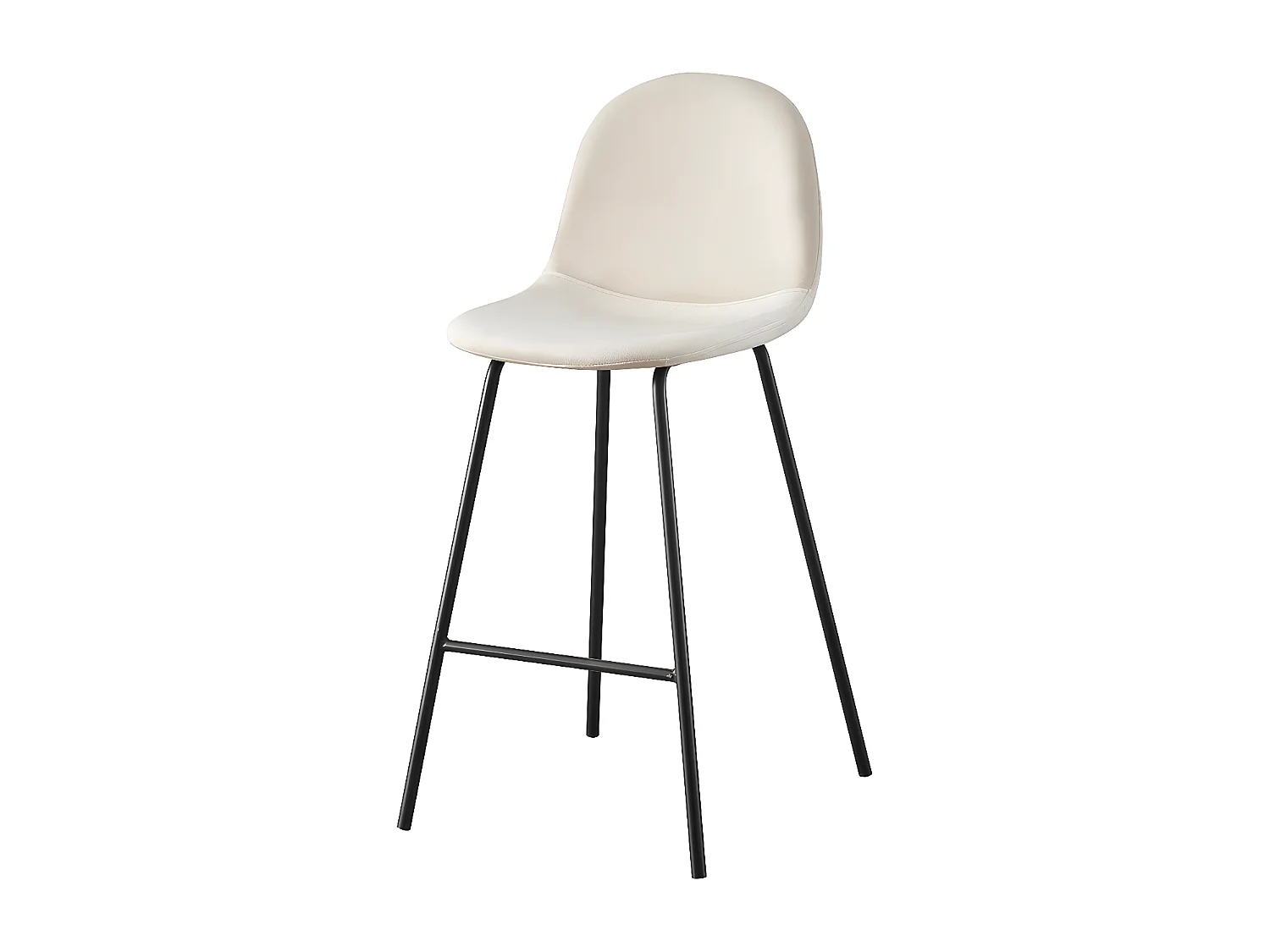 Barhocker 4er-set - schwarzes Metall & Stoff  - beige - LONDO