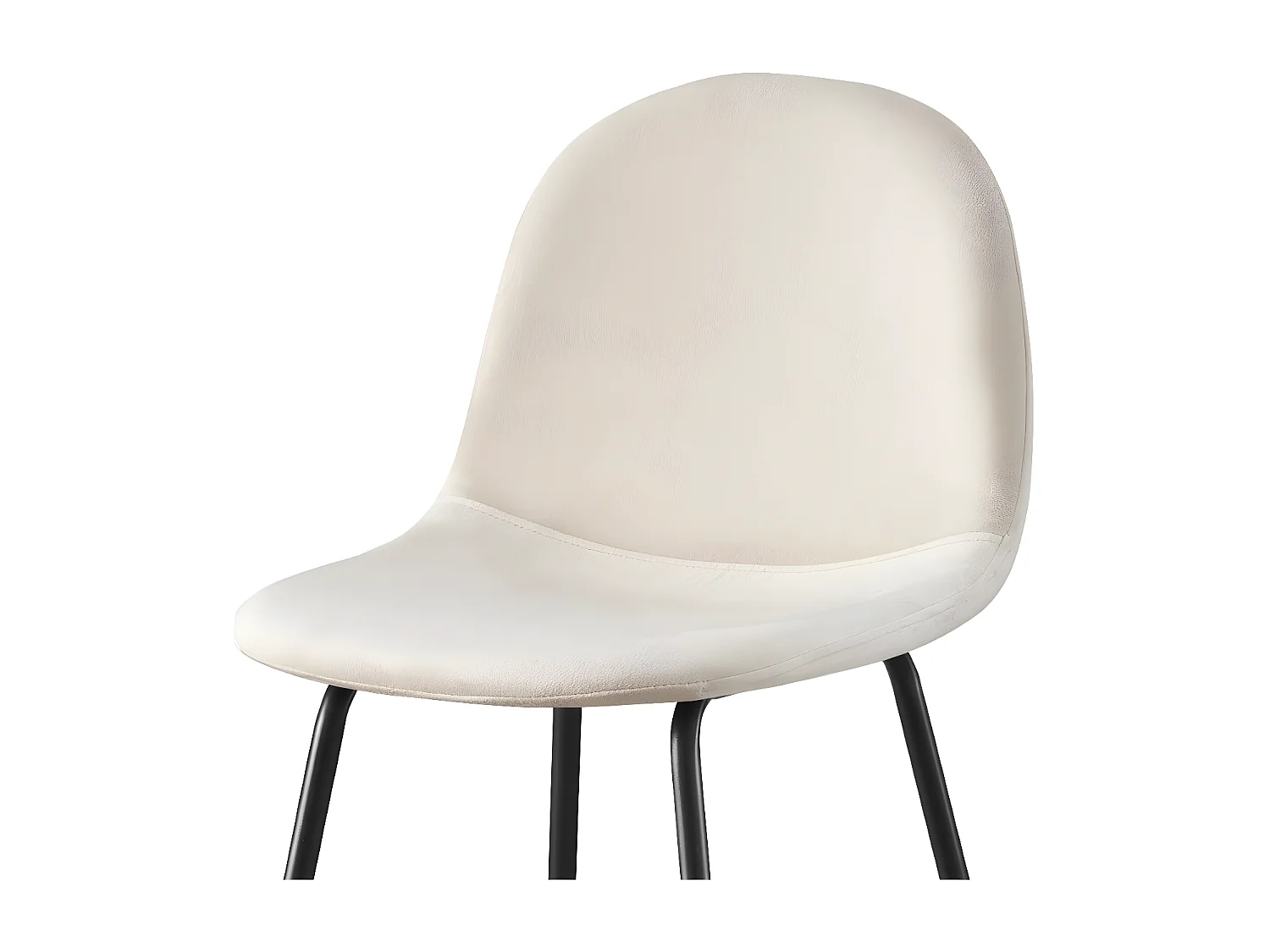 Barhocker 4er-set - schwarzes Metall & Stoff  - beige - LONDO