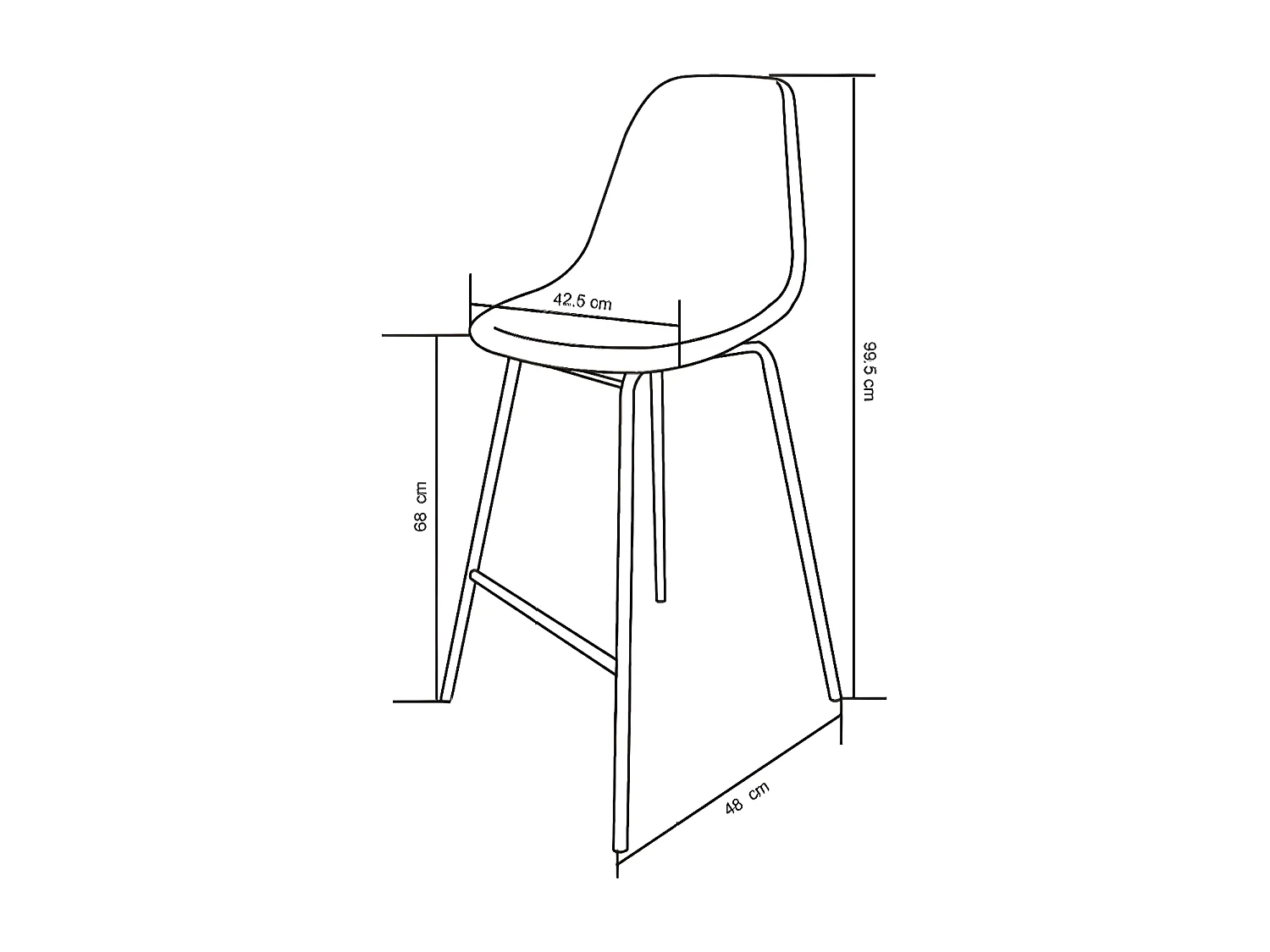 Barhocker 4er-set - schwarzes Metall & Stoff  - beige - LONDO
