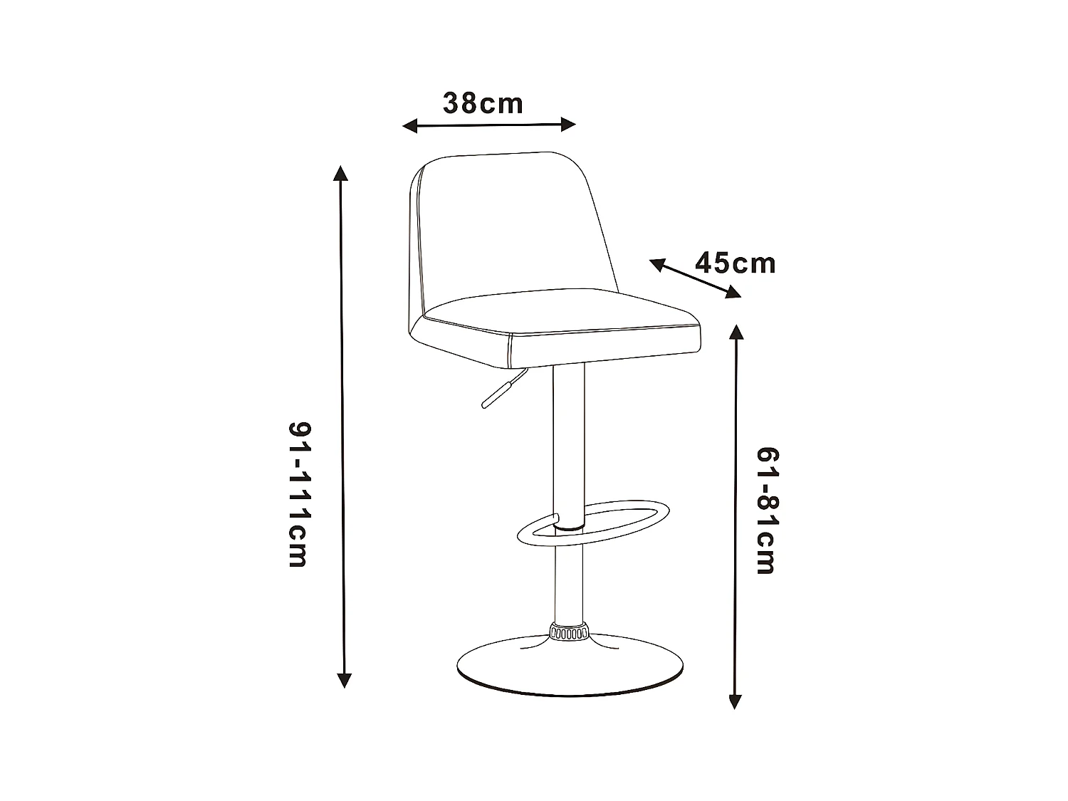 Barhocker höhenverstellbar - Stoff - grau - LIND